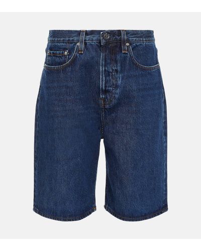 Totême High-rise Wide-leg Denim Shorts - Blue