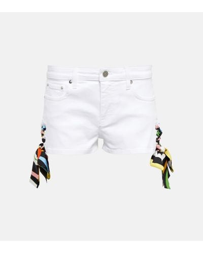 Emilio Pucci Shorts de algodon de tiro bajo - Blanco