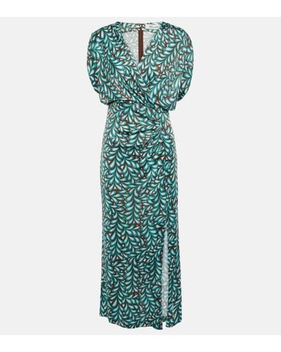 Diane von Furstenberg Williams Printed Jersey Midi Dress - Green