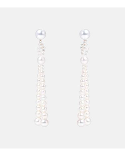 Sophie Bille Brahe Opera 14kt Gold Earrings With Freshwater Pearls - White