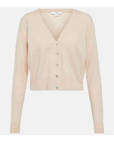 Vince Wool And Cashmere-blend Cardigan - Natural