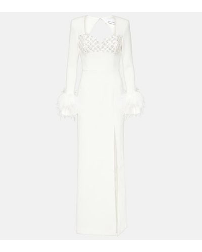 Rebecca Vallance Bridal Blanche Feather-trimmed Gown - White