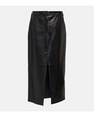 Givenchy Falda midi de piel - Negro