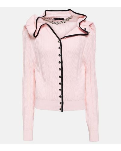 Y. Project Chain-embellished Wool Cardigan - Pink