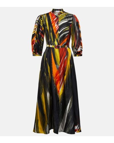Gabriela Hearst Robe longue Dexter imprimee en soie - Noir