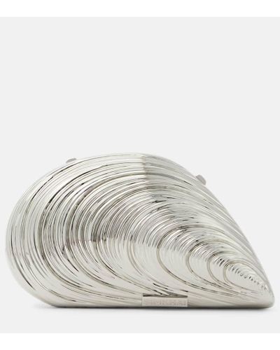 Jonathan Simkhai Bridget Shell Clutch - Metallic