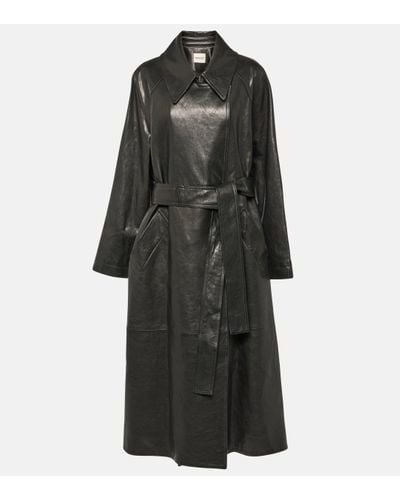 Khaite Trench-coat Minnie oversize en cuir - Noir