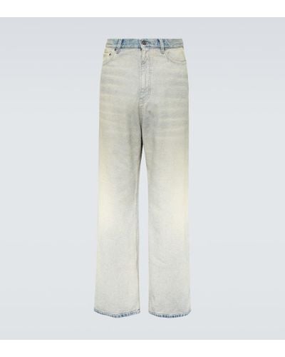 Balenciaga Jeans anchos de tiro medio - Azul
