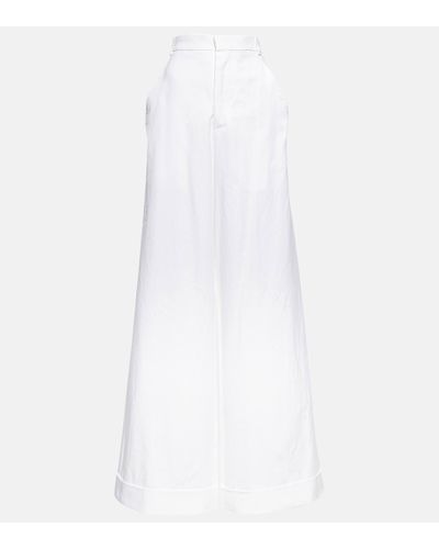 Ann Demeulemeester Dorothee Wide-leg Cotton Canvas Trousers - White
