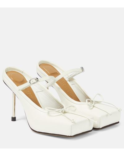 Jacquemus Les Chaussures Ballet Leather Mules - White