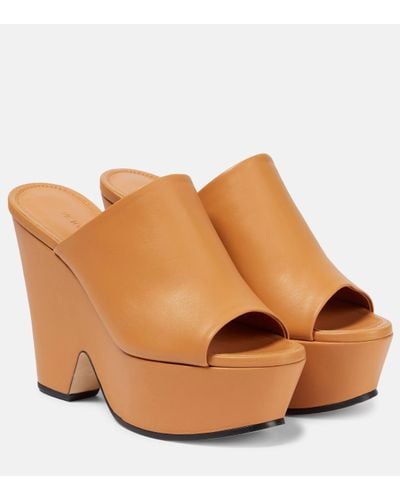 Victoria Beckham Leather Mules - Brown