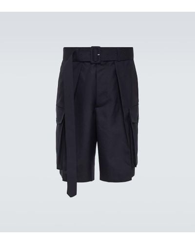 Dries Van Noten Cargo-Shorts aus Wolle - Blau