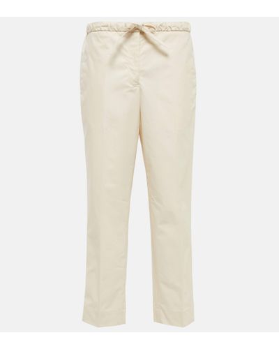 Jil Sander High-rise Cotton Trousers - Natural