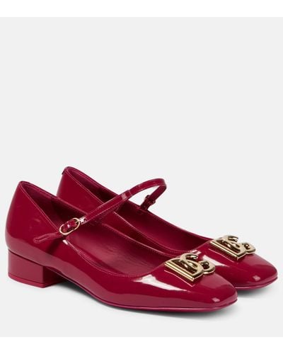 Dolce & Gabbana Dg Patent Leather Mary Jane Court Shoes - Red