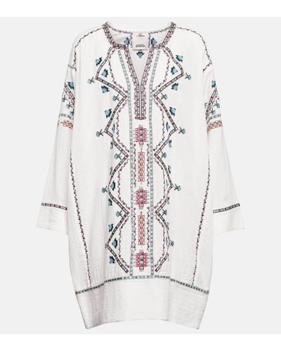 Isabel Marant Chemsi Embroidered Cotton Minidress - White