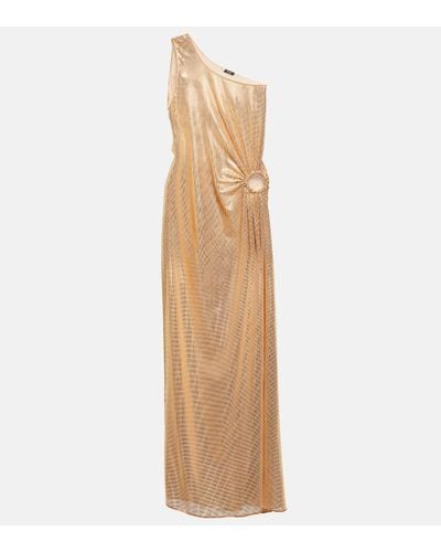 Oséree One-shoulder Lame Gown - Natural