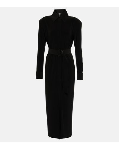 Norma Kamali Belted Shirt Dress - Black