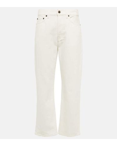 The Row Mid-Rise Straight Jeans Lesley - Weiß