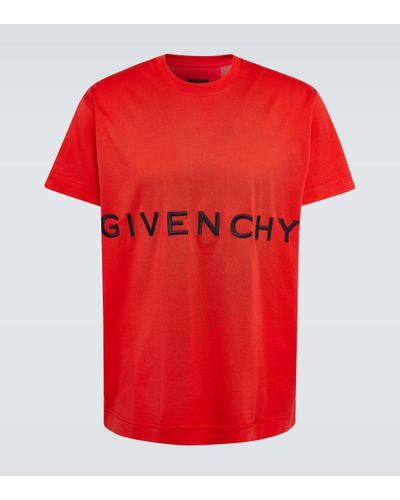 Givenchy T-shirt oversize en coton a logo - Rouge