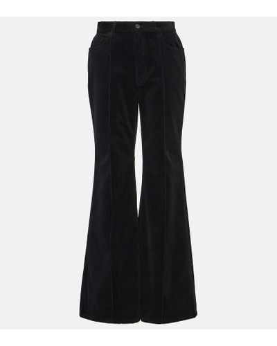 Polo Ralph Lauren Cotton Velvet Flared Pants - Black