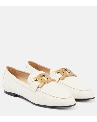 Tod's Leather-trimmed Loafers - White