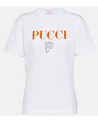 Emilio Pucci Printed Cotton T-shirt - White