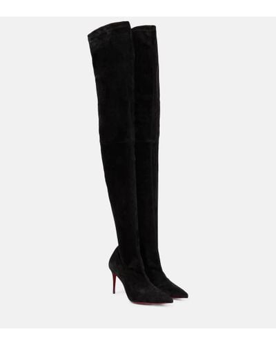 Christian Louboutin Kate 85mm Suede Over-the-knee Boots - Black