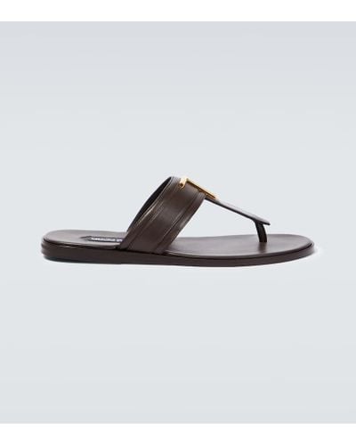 Tom Ford Sandalias de piel adornadas - Marrón