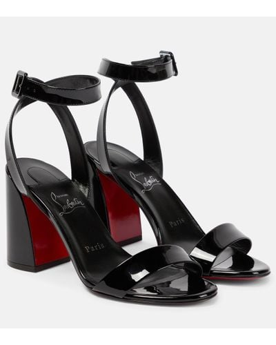 Christian Louboutin Miss Sabina 85 Patent Leather Sandals - Black