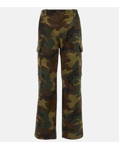 Nili Lotan Yannic Camouflage Cotton Twill Cargo Pants - Green