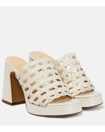 Souliers Martinez Alba Woven Leather Sandals - Natural