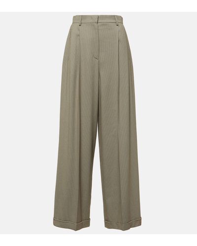 Tod's Mid-rise Wide-leg Trousers - Natural