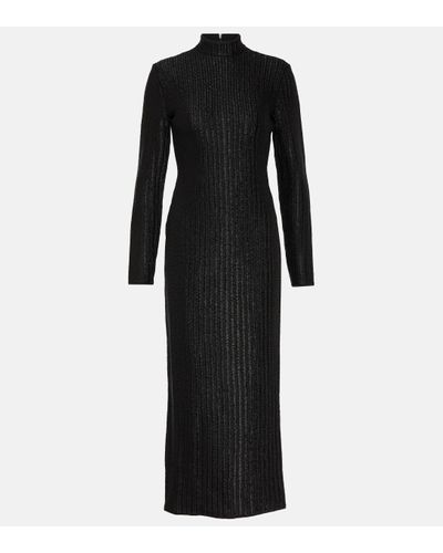 Tom Ford High-neck Cotton-blend Maxi Dress - Black