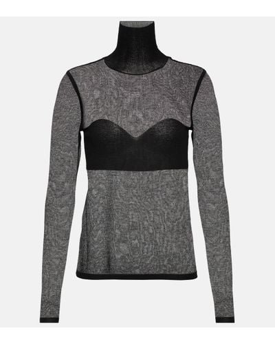 Nina Ricci Knitted Turtleneck Top - Black