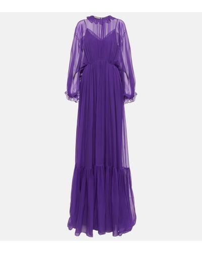 Gucci Silk Chiffon Gown - Purple
