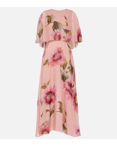 Giambattista Valli Botanic Blow Up-print Silk Dress - Pink