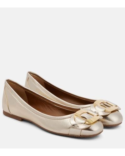 See By Chloé See By Chloe Chany Leather Ballet Flats - Brown