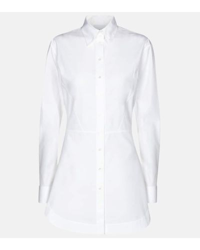 Alaïa Camisa en popelin de algodon - Blanco