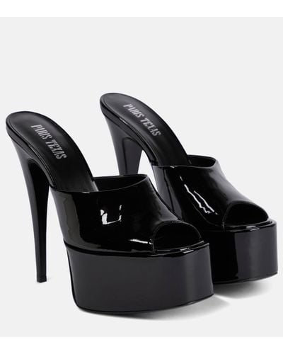 Paris Texas Marina Patent Leather Sandals - Black