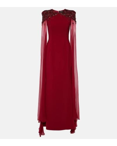 Jenny Packham Jenna Crystal-embellished Gown - Red