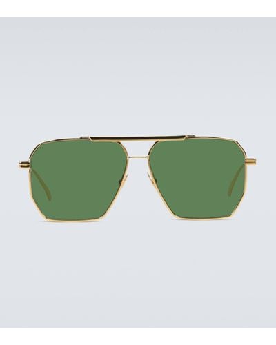 Bottega Veneta Metal-frame Sunglasses - Green