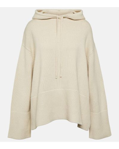 Totême Hooded Wool And Cotton Sweater - Natural