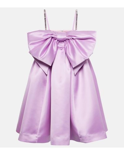 Nina Ricci Bow-detail Duchesse Satin Minidress - Purple