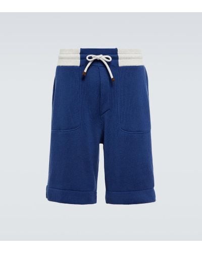 Brunello Cucinelli Cotton Bermuda Shorts - Blue