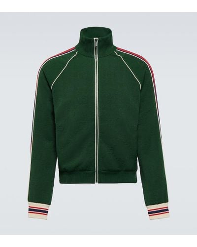 Gucci Jacke Aus GG Jerseyjacquard Mit Reißverschluss - Grün