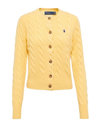 Polo Ralph Lauren Cable-knit Wool-blend Cardigan - Yellow