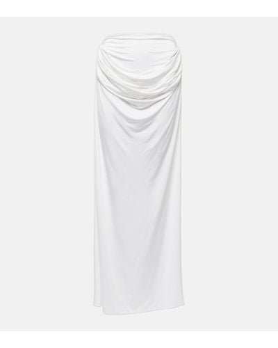 Magda Butrym Draped Jersey Maxi Skirt - White