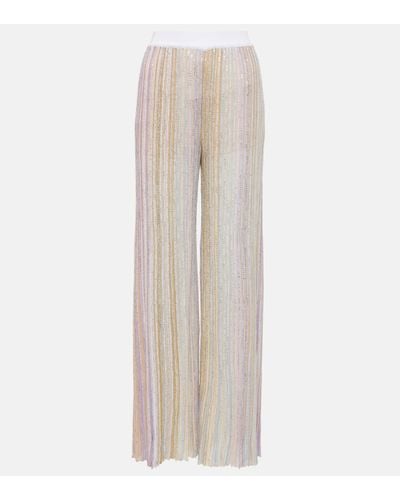 Missoni Pleated High-rise Straight Trousers - Natural