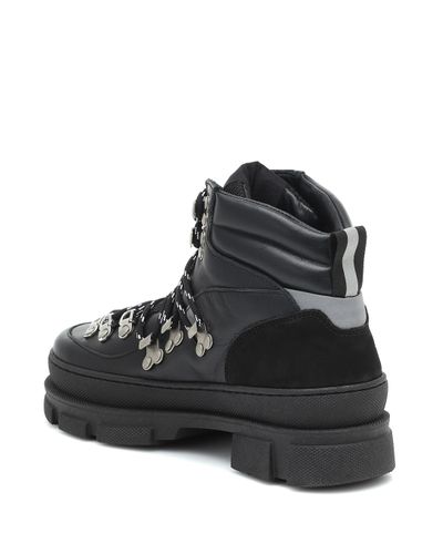 Ganni Sporty Hiking Leather Ankle Boots in Black - Lyst