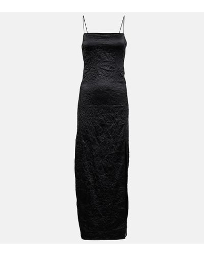 Ganni Satin Slip Dress - Black